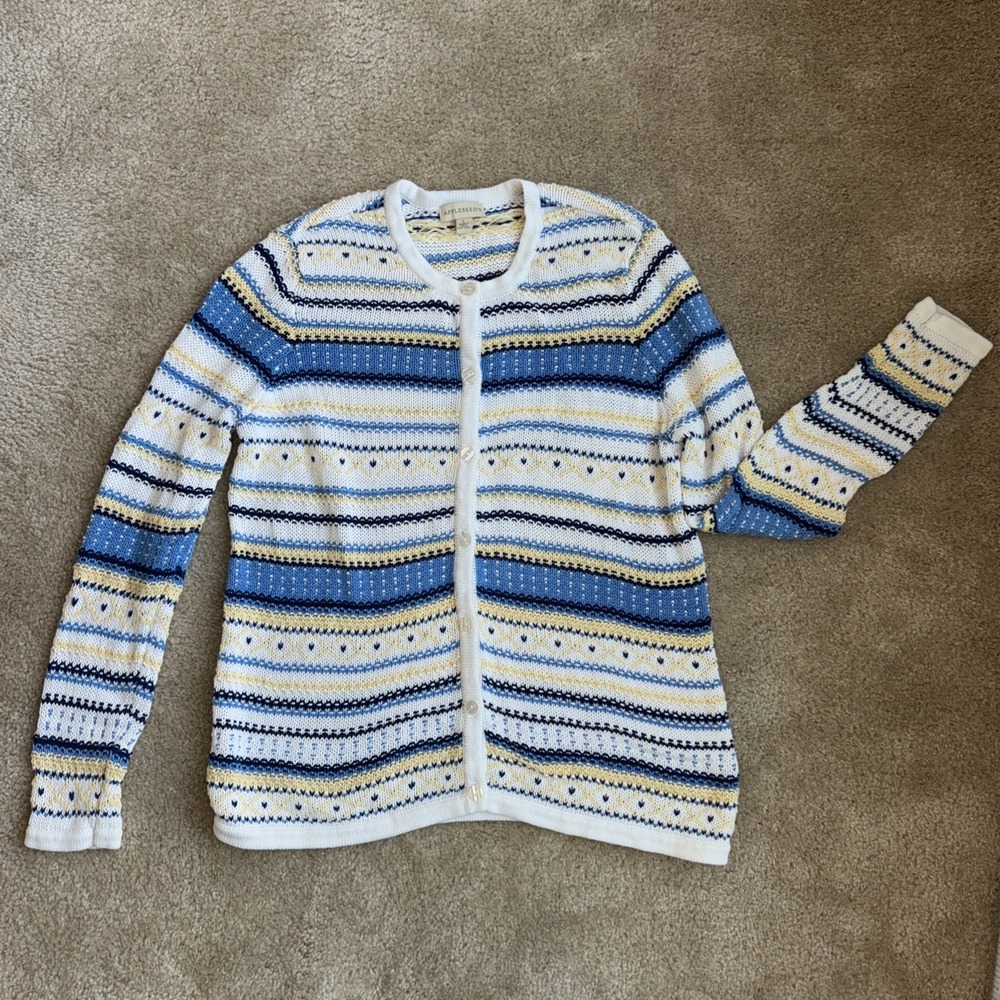 Vintage APPLESEED'S striped Cardigan Sweater Women's Large